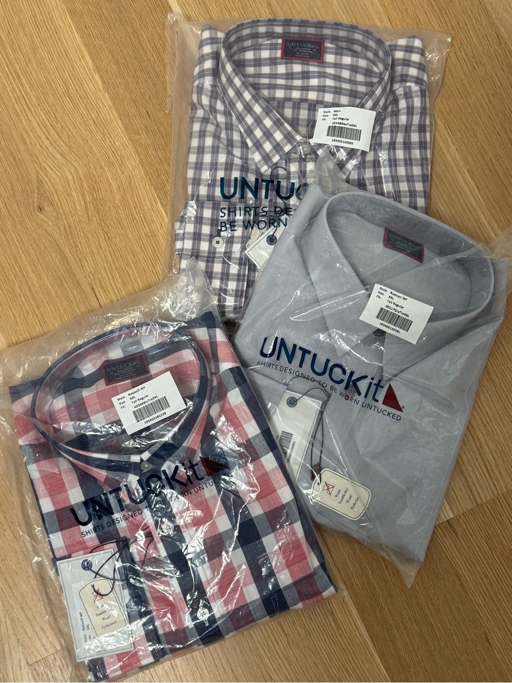 NWT UNTUCKit Men's Set of 3 Button-Down Shirt - Classic Collar